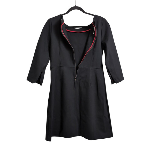 NWT Spanx Perfect Shift A-Line Dress Black Ponte Stretch 3/4 Sleeve Pockets L - Picture 5 of 12